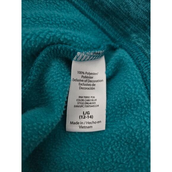 Danskin Now Heathered Green Hooded Fleece Lined Thumb Holes Jacket Women's L - Picture 5 of 5